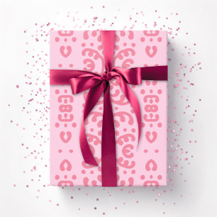 Papier Cadeau Dentelle à motif en spirale rose