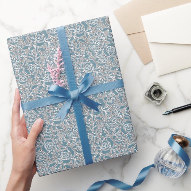 Papier Cadeau Dentelle abstraite sans couture romantique rétro b (Cadeaux)