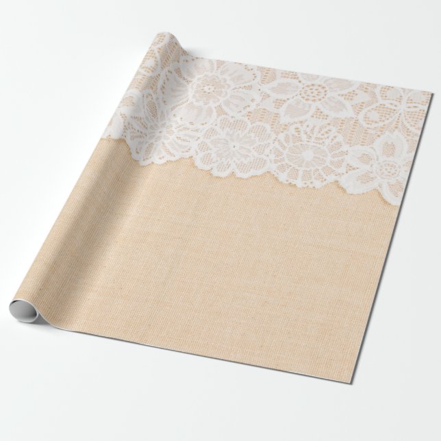 Papier Cadeau Dentelle ornementale blanche sur la conception de  (Déroulé)