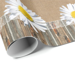Papier Cadeau Dentelles Burlap Barnwood Et Daisey