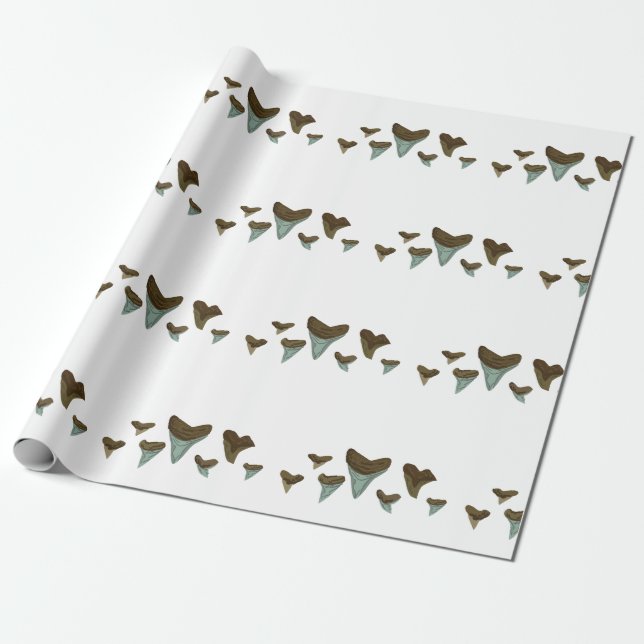 Papier Cadeau Dents de requin fossile (Déroulé)