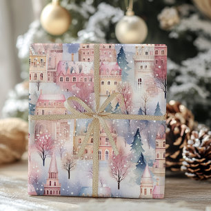 Papier cadeau d'enveloppement d'aquarelle du villa