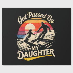 Papier Cadeau Dépassé par ma fille drôle de ski amateur de ski