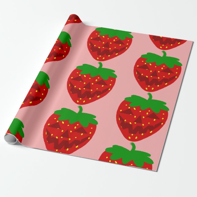 Papier Cadeau déplaisante halloween goth fraise éffrayante (Déroulé)