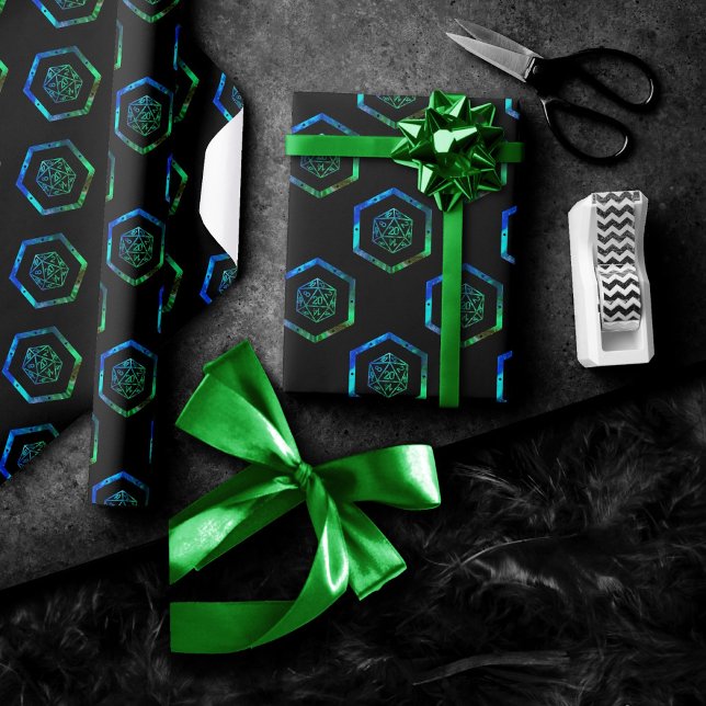 Papier Cadeau Dés à jouer RPG | Jeu de rôle rétro de tablette de (Créateur téléchargé)