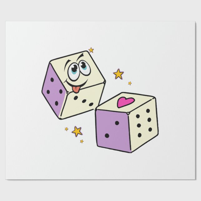 Papier Cadeau Dés Chanceux (Plat)