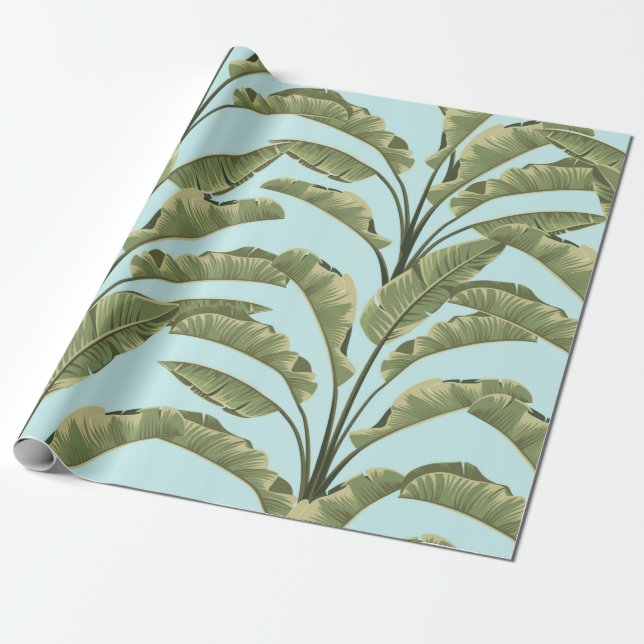 Papier Cadeau Des feuilles de bananes sans couture. motif tropic (Déroulé)