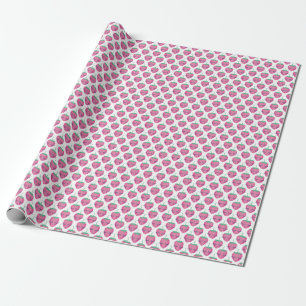 Papier Cadeau Des fraises endormies, mignonnes motifs.