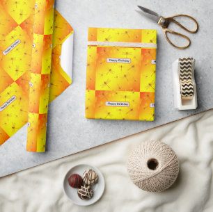 Papier Cadeau Des libellules jaunes dorées volent,