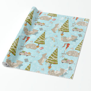 Papier Cadeau Des ours et Noël - Motif pour enfants