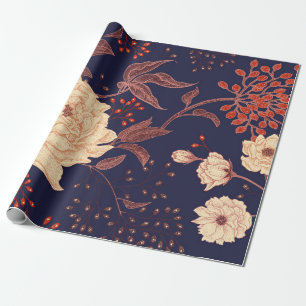Papier Cadeau Des pivoines et des roses. Floral vintage sans cou