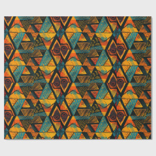 Papier Cadeau Des triangles colorés vifs avec des motifs tribaux