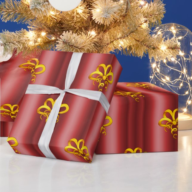 Papier Cadeau Des vaches d'or pour Noël rouge (Créateur téléchargé)