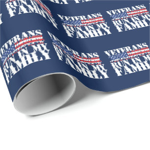 Papier Cadeau Des vétérans militaires courent dans ma famille -