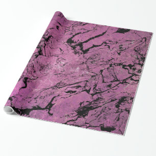 Papier Cadeau design abstrait en marbre rose et noir