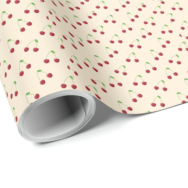 Papier cadeau design Cerise (Coin rond)