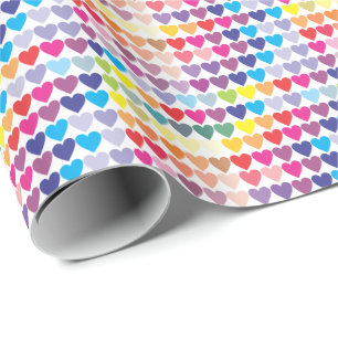 Papier Cadeau Design Coeur coloré