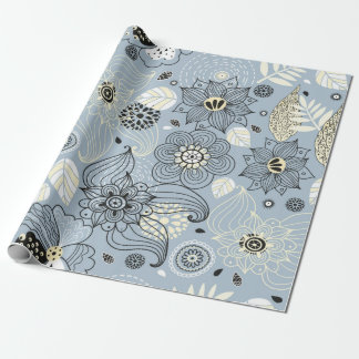 Papier Cadeau Design d'automne floral