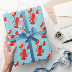 Papier Cadeau Design de dessin de homard au homard doux et souri