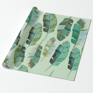 Papier Cadeau Design de mode avec banane tropicale plantes
