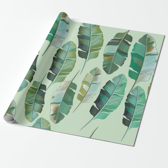 Papier Cadeau Design de mode avec banane tropicale plantes (Déroulé)