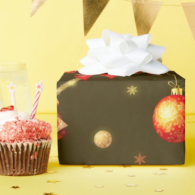 Papier Cadeau Design de Noël Matte Brown (Fête d'anniversaire)