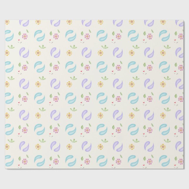 Papier Cadeau Design de printemps (Plat)