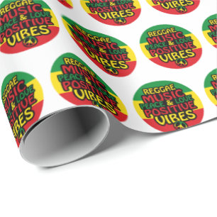 Papier Cadeau Design de reggae avec des citations positives et d