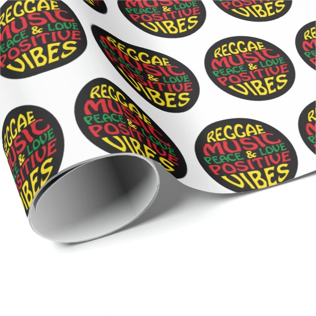 Papier Cadeau Design de reggae avec des paroles et des citations (Coin rond)