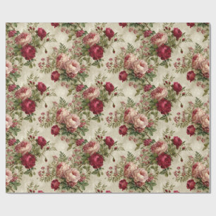 Papier Cadeau Design floral romantique