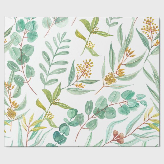 Papier Cadeau Design floral tendance Eucalyptus (Couture)