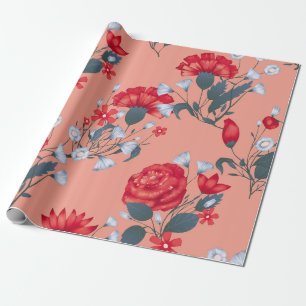 Papier Cadeau Design floral vintage motif sans couture avec rose