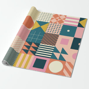Papier Cadeau Design motif abstrait géométrique moderne avec sim