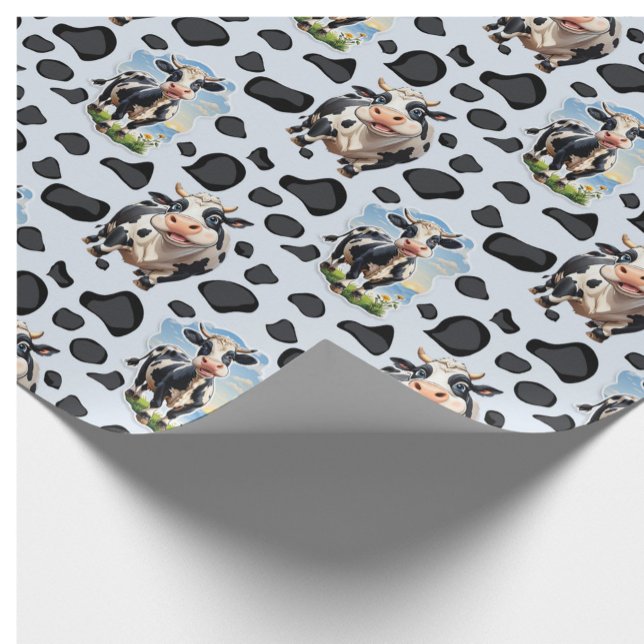 Papier Cadeau Design Motif animal de vache (Créateur téléchargé)