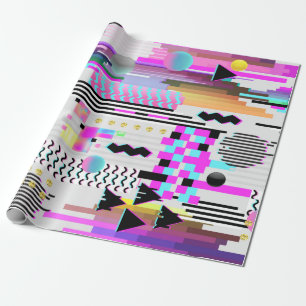 Papier Cadeau Design Motif sans soudure. Cyberpunk numérique