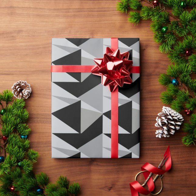 Papier Cadeau Design Motif Triangles coloré (Cadeau de vacances)