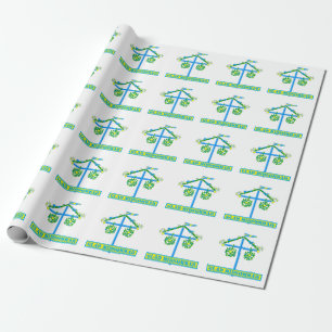 Papier Cadeau design scandinave, Personnalisé Glad midsommar