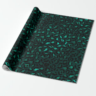 Papier Cadeau Design turquoise et Gold Leopard Series 4