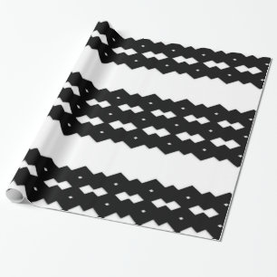 Papier Cadeau Design Zag noir et blanc classique