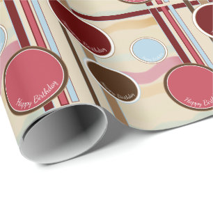 Papier Cadeau Designer Joyeux cadeau d'anniversaire