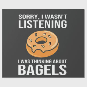Papier Cadeau Désolé de penser à Bagels Jewish Hanoukka