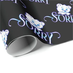 PAPIER CADEAU DÉSOLÉ YEUX PORTER SUR NOIR
