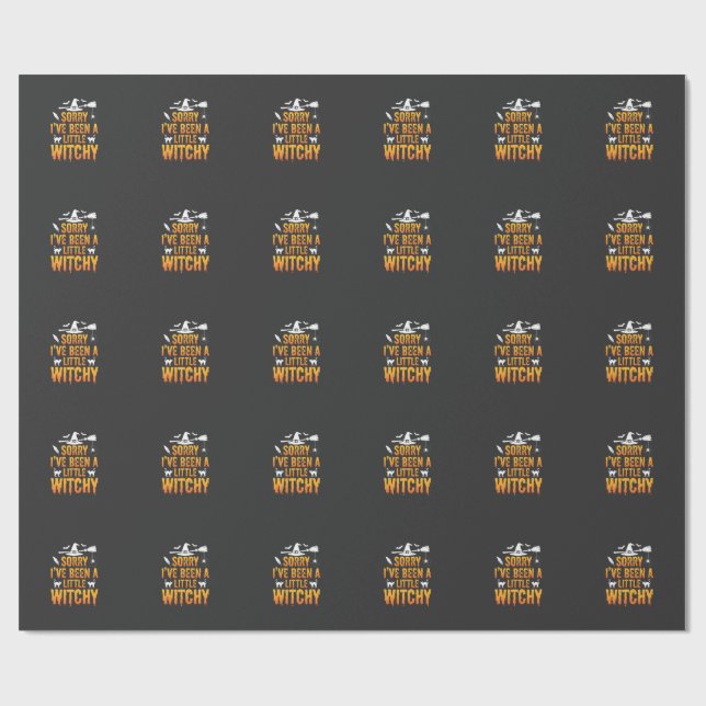 Papier Cadeau Désolée, j'ai été un peu sorcière Halloween (Plat)