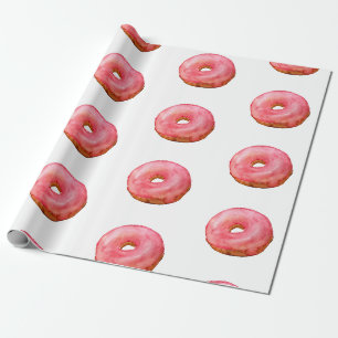 Papier Cadeau Dessert rose de bonbon à butées toriques