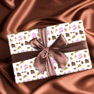 Papier Cadeau Desserts délicieux à l'aquarelle