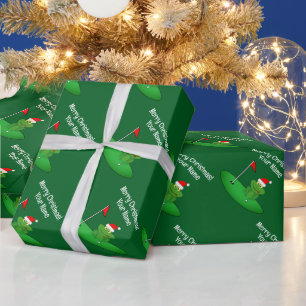 Papier Cadeau Dessin animé de grenouille de Noël sur terrain de