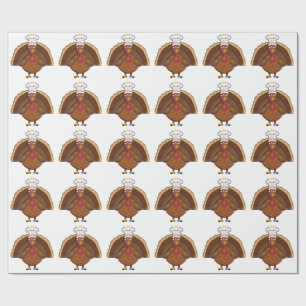 Papier Cadeau Dessin animé dinde de chef Thanksgiving