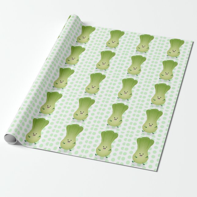 Papier Cadeau dessin animé mignon de bok choy (Déroulé)