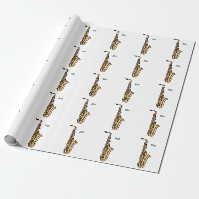 Papier Cadeau dessin animé saxophone (Déroulé)