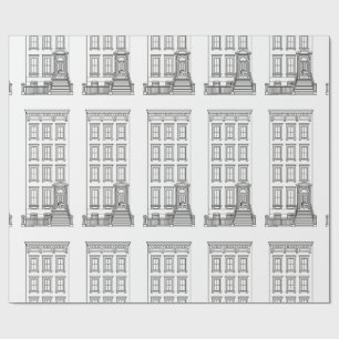 Papier Cadeau Dessin d'appartement classique avec perron à New Y
